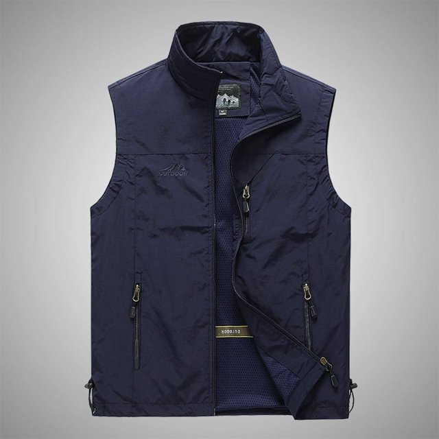 Chaleco nuevo de primavera y otoño para hombre, para exteriores, ocio, fotografía, pesca, jóvenes y de mediana edad, chaleco, abrigo