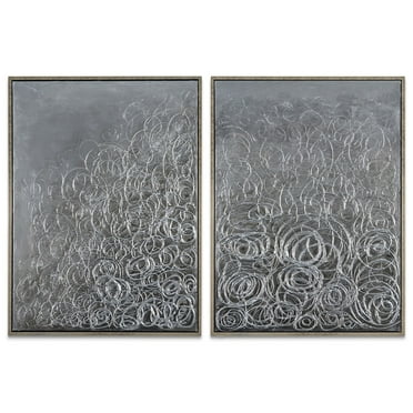 Empire Art Direct Circular Logic Textured Metallic Hand Painted Diptych Wall Art, 48" x 36" x 1.5", Ready to Hang