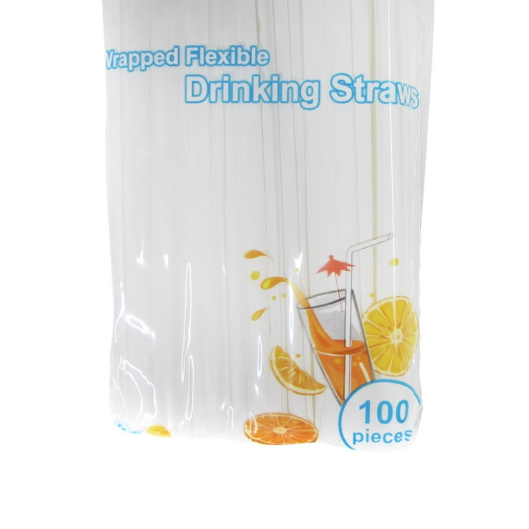 300 Individually Wrapped Flexible Plastic Drinking Straws Bendable Party Supply 300 Individually Wrapped Flexible Plastic Drinking Straws Bendable Party Supply