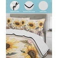 thumbnail image 4 of Quilts Full Size, Sunflower Vintage Soft Comforter Bedding Set for Bed, Farmhouse Botanical Floral Butterfly Lightweight Quilted Bedspread with Pillow Cover(2 Pieces) for All Season, 78x90 Inch, 4 of 6