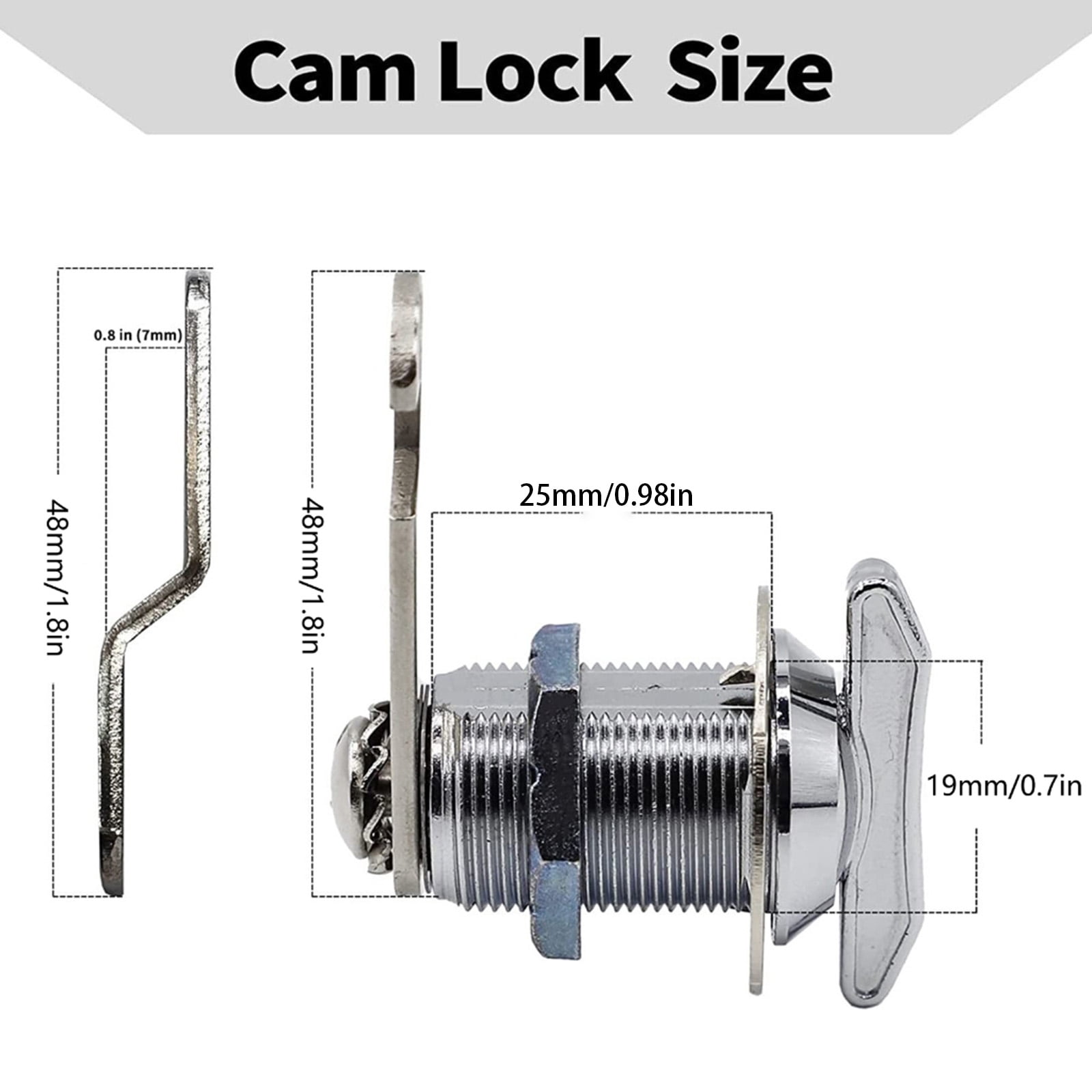 Tool Frees Cabinet Security Lock Thumb Operated Cams Lock Offset Cams Lock Secure Twist Lock for Compartments & Drawers