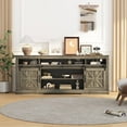 thumbnail image 6 of TV Stand for 75 Inch TVs, Media Console with Power Outlets, Sliding Barn Doors & Adjustable Shelves, 66 Inch Wide Entertainment Center,Oak, 6 of 7