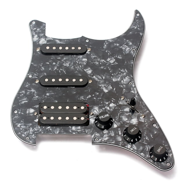 Mistaha Black Pearl SSH Loaded Pickguard Kit for Electric Guitar - GP601