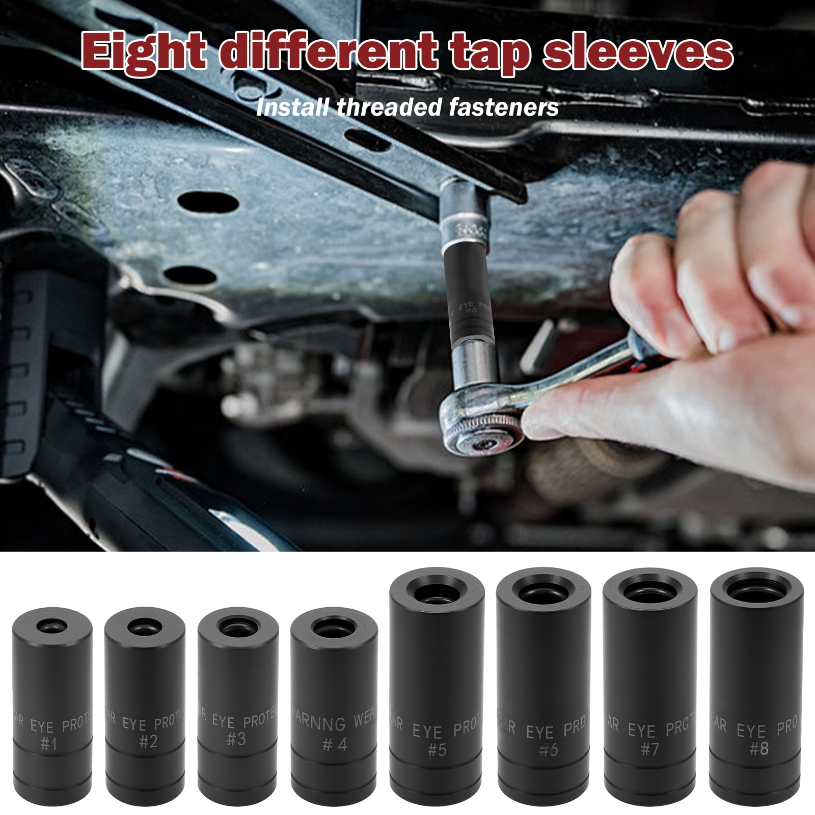 Ikoopy 8Pcs Tap Socket Set 1/4 Inch and 3/8 Inch Drive Tap Holder Socket Kit with Socket Holder for Tight Space Fractional MCTI Standard