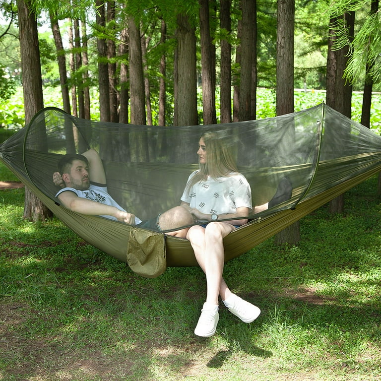 Zupora Double Camping Hammock with Mosquito Net Portable Hammock with Tree Straps 2 Person Travel Hammock with Zippered Netting for Backpacking Outsides Beach Hiking 114 L X 55 W Walmart