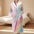 thumbnail image 2 of Jindong Robes en Peluche pour Femmes Robe de Nuit Décontractée et Confortable en Flanelle à Manches Longues Imprimée Colorée pour Femmes, 2 of 5