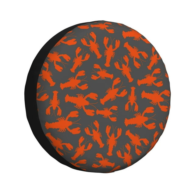 Fotbe Crayfish Funda de Llanta de Repuesto con Estampado, Engrosada, Ajuste Universal para Jeep, Remolque, RV, SUV, Camión-15 inch