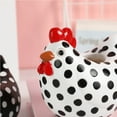 thumbnail image 3 of Black and White Spotted Chicken Ornament, Resin Decor Hen Jar Indoor Decorations, 3 of 6