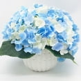 thumbnail image 4 of Enova Home Artificial Hydrangea Silk Flowers Arrangement with White Ceramic Vase (Cream Blue), 4 of 4