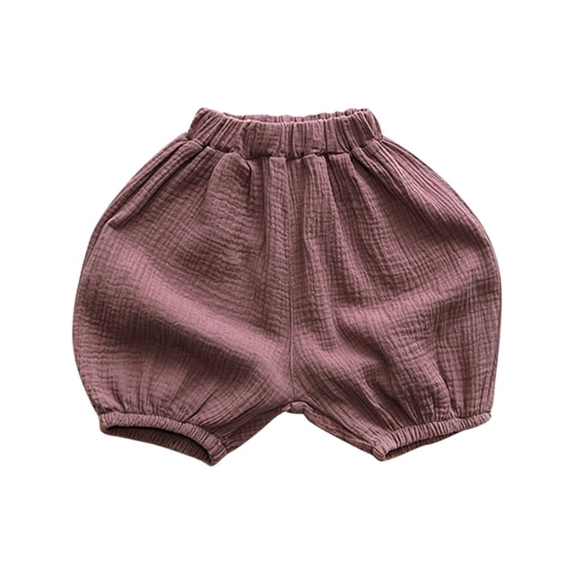 Odeerbi 2-8 Años Niños Niñas Bloomers Cubrepañales Pantalones Cortos Color Sólido Algodón Lino Casual Deportes Pantalones Cortos Linterna