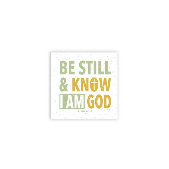 Be Still Know I Am Olive Speckles Cross 12 x 12 Wood Wall Sign Plaque