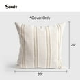 thumbnail image 2 of Sunlit 20" x 20" Beige with White & Brown Striped Textured Linen Throw Pillow Covers (2 Count), 2 of 6