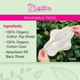 thumbnail image 3 of Maxim® Organic Cotton Reusable Winged Pads & Pantiliners | Cloth Menstrual Pads and Washable Panty Liners, Plastic-Free Organic Reusable Pad with Wings, Breathable & Hypoallergenic, 3 Pack, 3 of 6