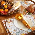 thumbnail image 6 of Fall Placemats Set of 6 Autumn Maple Leaves Place Mats Thanksgiving Placemat Orange Pumpkin Hello Fall Wood Table Mats for Dining Kitchen Table Holiday Dinner Party Home Fall Decorations 13x19 Inch, 6 of 8