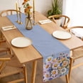 thumbnail image 3 of Table Runner 72 Inches Long for Kitchen Dining, Watercolor Flowers Dresser Scarf Farmhouse, Dining Table Decorations for Wedding/Parties, Farmhouse Spring Botanical Daisy Plants 13 x 72 In, 3 of 8