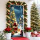 thumbnail image 5 of Adornos navideños, adornos navideños, 35 x 72 pulgadas, cubierta de puerta navideña, cortina de puerta navideña, decoración para puerta del día de Navidad y festival, cubierta de puerta de poliéster., 5 of 6