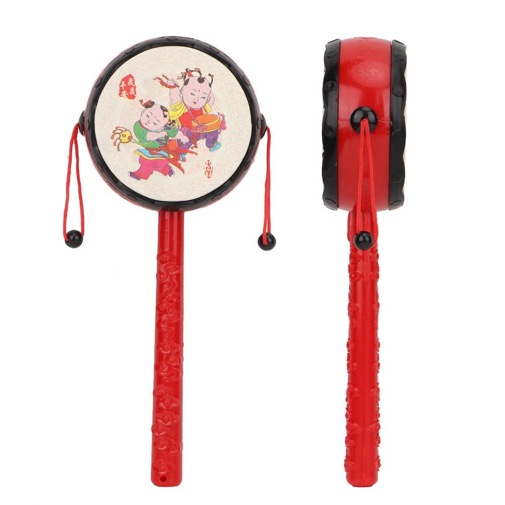Tebru Rattledrum, 1Pc Portable Child Kid Chinese Traditional Toys