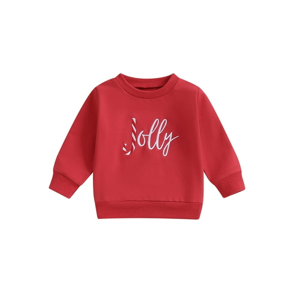 Suealasg Toddler Girls Christmas Outfit Baby Girl Candy Cane Long Sleeve Sweatshirt Loose Crewneck Pullover Tops 6M 1T 2T 3T 4T Kids Fall Clothes