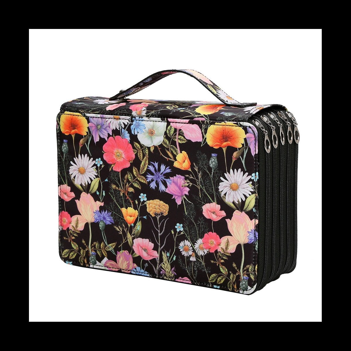 250 Slots Colored Pencil Case Organizer with 5 Layer Zipper- Capacity Pens Storage Holder Bag for Student Artist C