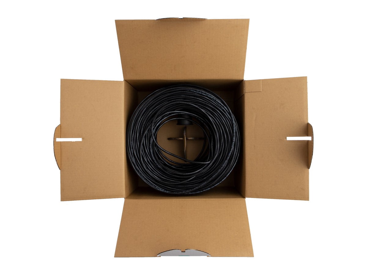 Monoprice Cat6 Ethernet Bulk Cable - 500 Feet - Black, Solid, 550MHz, UTP, CMR, Riser-Rated, Pure Bare Copper Wire, 23AWG (UL)(TAA)