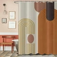 thumbnail image 3 of Boho Extra Long Shower Curtain, Mid Century Modern Abstract Minimalist Beige Neutral Machine Washable Waterproof Fabric for Bathroom Decor Bathtub with 12 Hooks 72Wx78H, 3 of 6