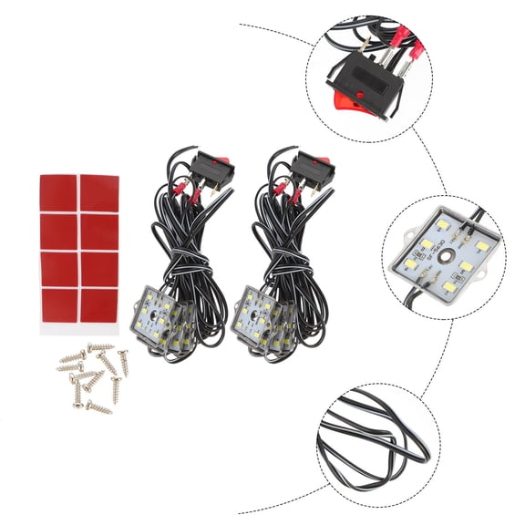 FUTUREORYY Truck Bed Lighting Kit Aluminum Alloy 1Set 3.6X3.6X0.5In