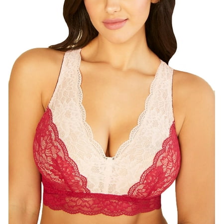 

Cosabella Tosca CURVY Racerback Bralette (TOSCA1351) Small Deep Ruby/Powder Pink