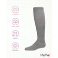 thumbnail image 6 of MeMoi  Athletic Ribbed Cotton Blend Knee High Sock - Girls - Female, 7-8, Med Gray Heather, 6 of 8