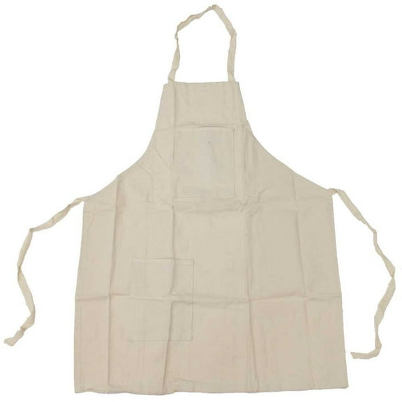 DAB Bib Style Cotton Canvas Apron | 34" (86.4 cm) × 25" (63.5 cm) | 2 Pockets: 5"×6" (12.7 cm × 15.2 cm), 7"×6" (17.8 cm × 15.2 cm) | 55" Waist Strap| Ideal for BBQ, Gardening, Crafts