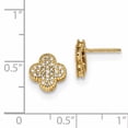 thumbnail image 2 of Finest Gold 14K Yellow Gold Diamond Quatrefoil Post Earrings, 2 of 2