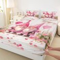 thumbnail image 3 of Homewish Cartoon Gnome Child Queen Sheet Sets, Love Heart Balloon Flat Sheet, Pink Groovy flower Queen Fitted Sheet, Breathable Home Decor, 4 Pieces, 3 of 7