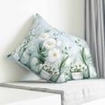 thumbnail image 4 of Throw Pillow Covers 24x24 Inch, Teal Flower Decorative Pillow Cases for Couch Sofa Bed, Vase Botanical Watercolor Summer Cotton Linen Square Home Decor Pillowcases with Hidden Zipper, 4 of 7