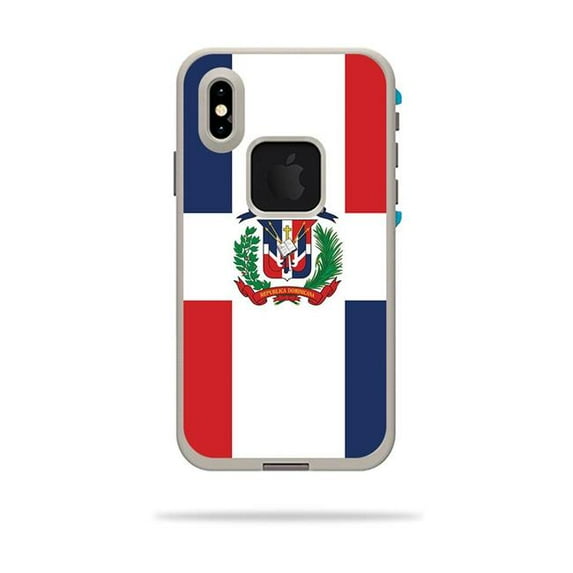 MightySkins LIFIPXS-Dominican Flag Skin Decal Wrap for LifeProof Fre iPhone XS Case Sticker - Dominican Flag