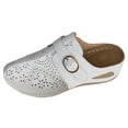 thumbnail image 6 of Pandaie Closed Toe Clogs for Women Arch Support Wedge Platform Slip on Mules Hollow out Orthopedic Slides Sandals Backless Casual Walking Shoes White Size 6.5, 6 of 7