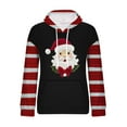 thumbnail image 3 of Christmas Sweatshirt For Women 2025 Stripe Patchwork Oversized Crewneck Tops Cute Santa Pullover Hoodie, 3 of 4