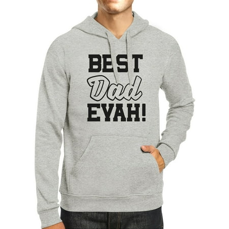 365 Printing Best Dad Evah Unisex Grey Round Neck Hoodie For Fathers (Best Quality Hoodies For Screen Printing)