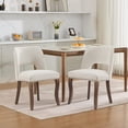 thumbnail image 2 of GAKMCIL Modern Fabric  Upholstered Dining Chairs (Set of 2) with Wooden Legs, Weight Capacity 300lbs for Dining Room and Kitchen (Beige ), 2 of 11