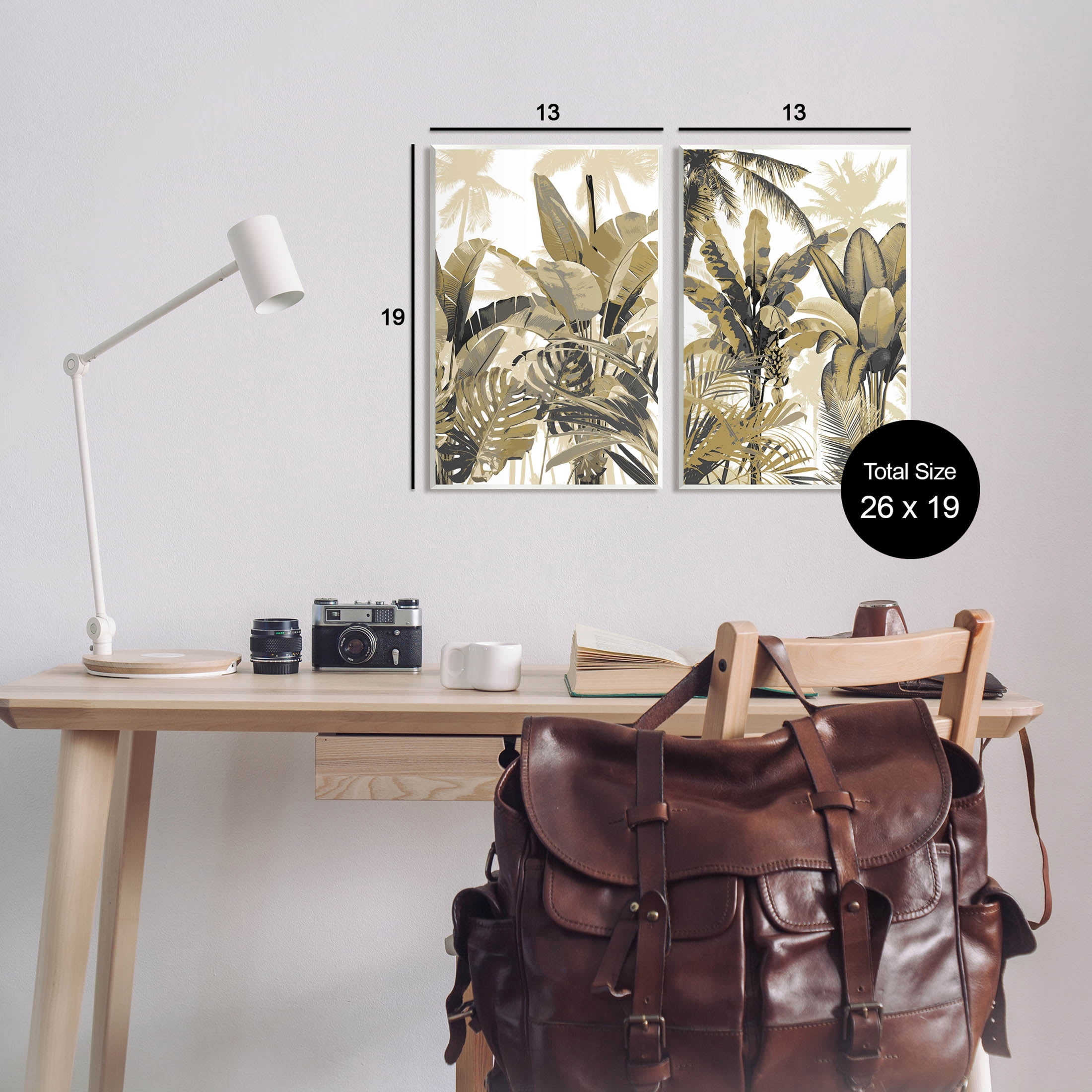 Tropical Jungle Plants Vegetation Botanical & Floral Graphic Art Unframed Art Print Wall Art, Set of 2