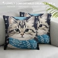 thumbnail image 3 of Nawypu Snow Cat Pillow Covers  Christmas Tree White Snowflake Decorative Pillow Cases  Cushion Case Holiday Farmhouse Home Decor For Sofa Room Porch Outdoor, 3 of 5