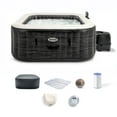 thumbnail image 1 of Intex PureSpa Greystone Deluxe Spa Gonflable Carré pour 4 Personnes, 69 Pouces x 28 Pouces, 1 of 10