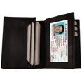 thumbnail image 2 of RFID Blocking Black Genuine Leather ID Credit Cards Pocket Business Center Flap Men's Wallet, 2 of 9