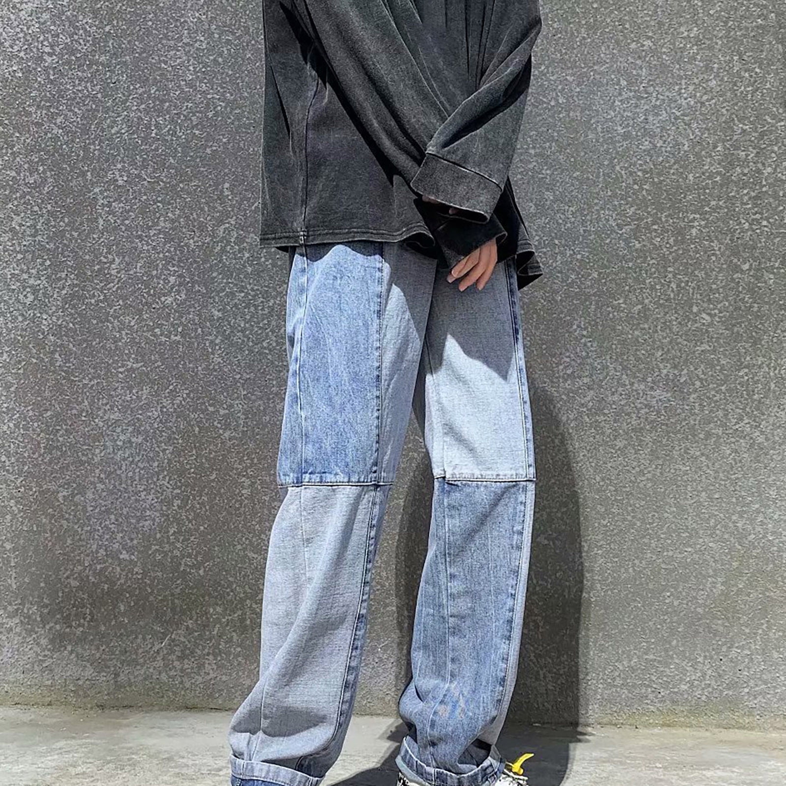Blphud Pant for Men Butts Men's Fashion Loose Stitching