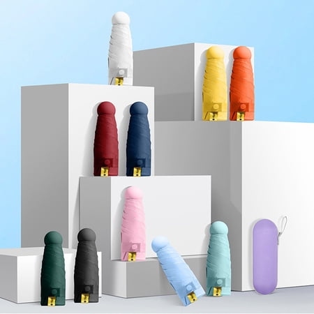 Longday Mini Capsule Pocket Umbrella Light Sunny Rainy Umbrella For Sun And Rain, Uv Protection, Portable Lightweight Parasol Paraguas