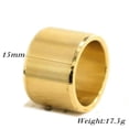 thumbnail image 4 of 15mm Gold/Silver Brushed Band Men's Jewelry Stainless Steel Matte Ring Size 7-12, 4 of 7