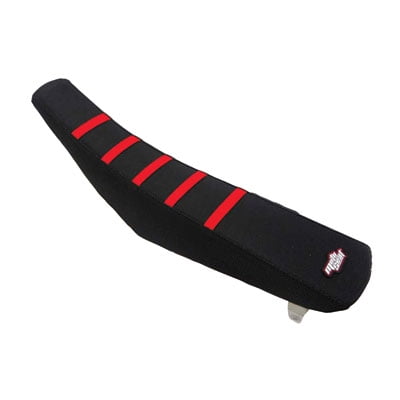 Motoseat Ribbed Traction Seat Cover Black/Black/Red For Honda