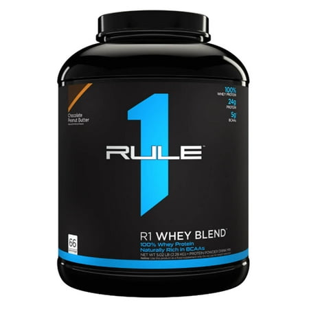 RULE 1 Whey Blend 66 serv Chocolate Peanut Butter 100% Whey Protein Blend 5.02lb