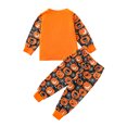thumbnail image 3 of FOCUSNORM 2Pcs Children Halloween Tracksuit, Pumpkin Pullover + Pants Suit, 3 of 9