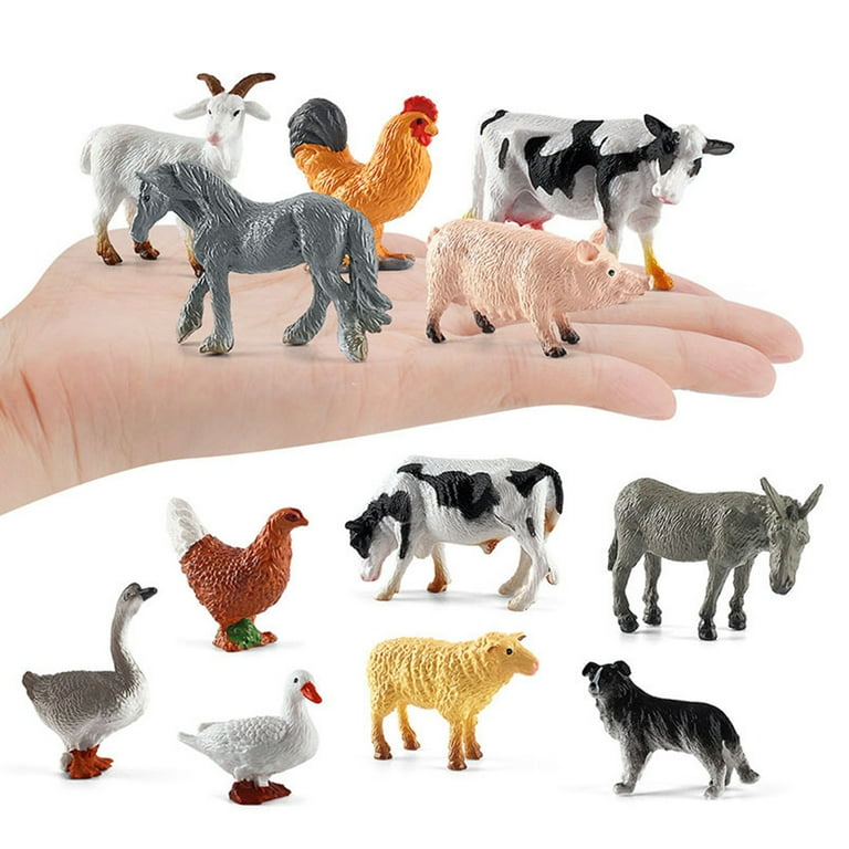 Lot de 12pcs Figurine Chien en Plastique Modèle Animal Jouet Multi-couleur