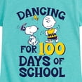 thumbnail image 3 of Peanuts - Dancing For 100 Days Of School - Toddler & Youth Girls Short Sleeve Graphic T-Shirt, 3 of 6