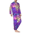 thumbnail image 3 of Bingfone Men'S Pajama Set 2 Piece Loungewear Pjs, Long Sleeve With Pajama Pants-Elephant In Tribal Style, 3 of 9